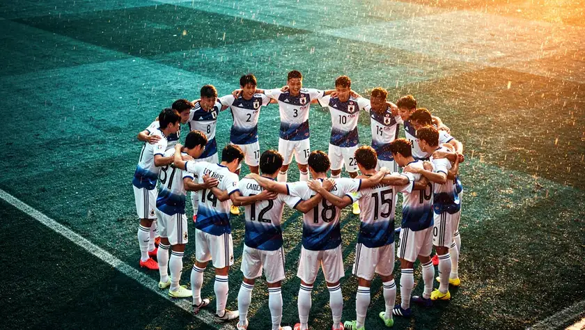 Shohei Ohtani in Team Japan uniform preparing to bat at the 2026 World Baseball Classic